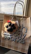 Bath Body Works Pocketbac Holder Brown Dog Paw With Heart NWT