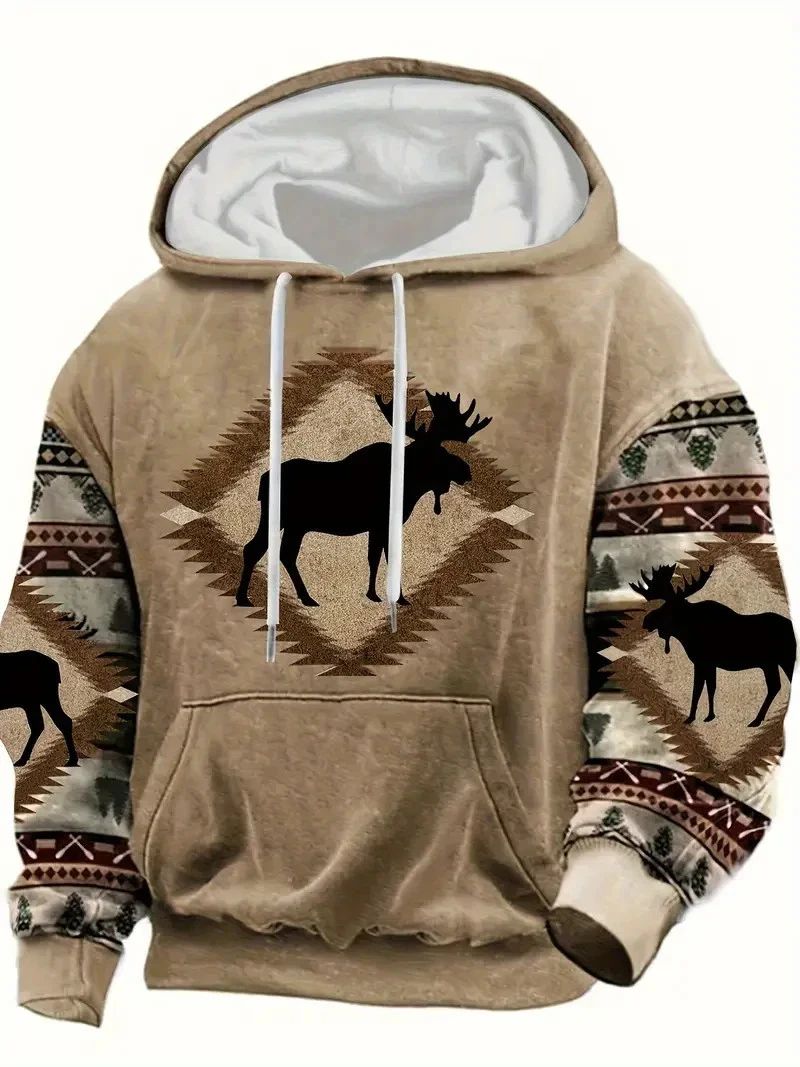 Men's Western Aztec Sweatshirts Pullover Hoodie COWBOY COZY BIG SIZE 3XL