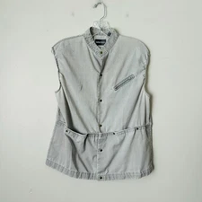 Saturdays Gray Button Up Vest Womens Size M