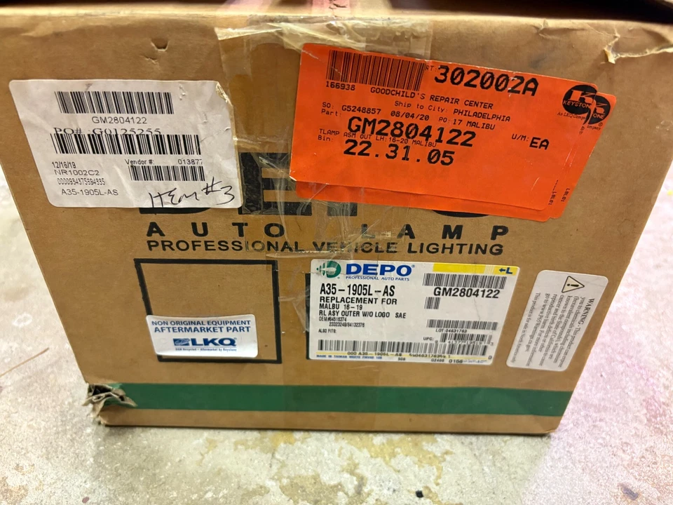 Luz trasera izquierda del lado del conductor Chevrolet Malibu 2016-2023 no OEM Foto 3 de 3