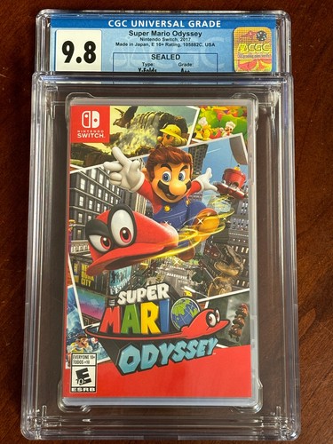 NUOVO Encased 2017 Switch Super Mario ODYSSEY CGC VGA Graded 9.8 Y-Fold Seal A++ - Foto 1 di 5