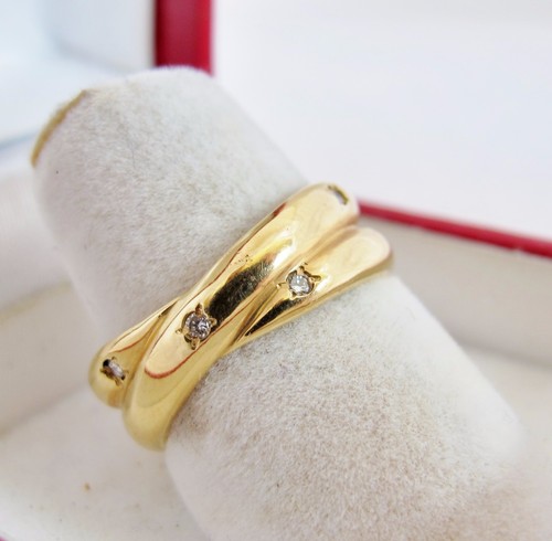 Custom Vintage 18K Yellow Gold Eternity Ring with 11 Diamonds (6.4g, size 6.75) - Picture 3 of 12