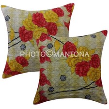 Beautiful Indian handmade kantha pillow flowers pillow cover kantha cushions