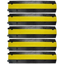 2 Channel Rubber Electrical Wire Cable Cover Ramp Guard Cord Protector 5 Pack 