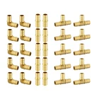 EFIELD 30PCS 3/4" PEX Crimp Brass Fittings Elbow, Coupling, Tee(10/Each),No Lead