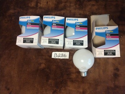 4 Philips Duramax 25 W Soft White G25 Vanity Globes