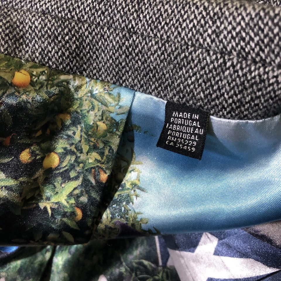 Chaqueta Blazer Ted Baker Gris Grande 4 Bolsillos Forrados Negocios Informal Mezcla de Lana Foto 4 de 4