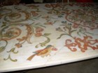 gorgeous HEAVY inlaid pietra dura marble table, imported from italy, brass legs — photo 3