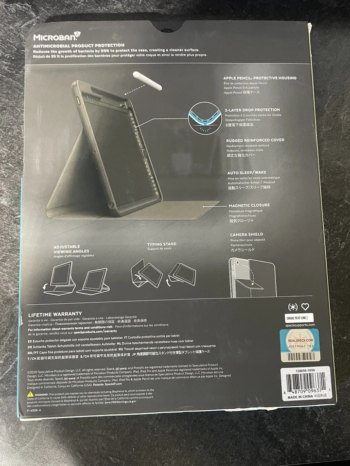 Speck Presidio Pro Folio for iPad 10.2 (BLACK) with Holder for Apple Pencil ST27 - Image 2 of 2