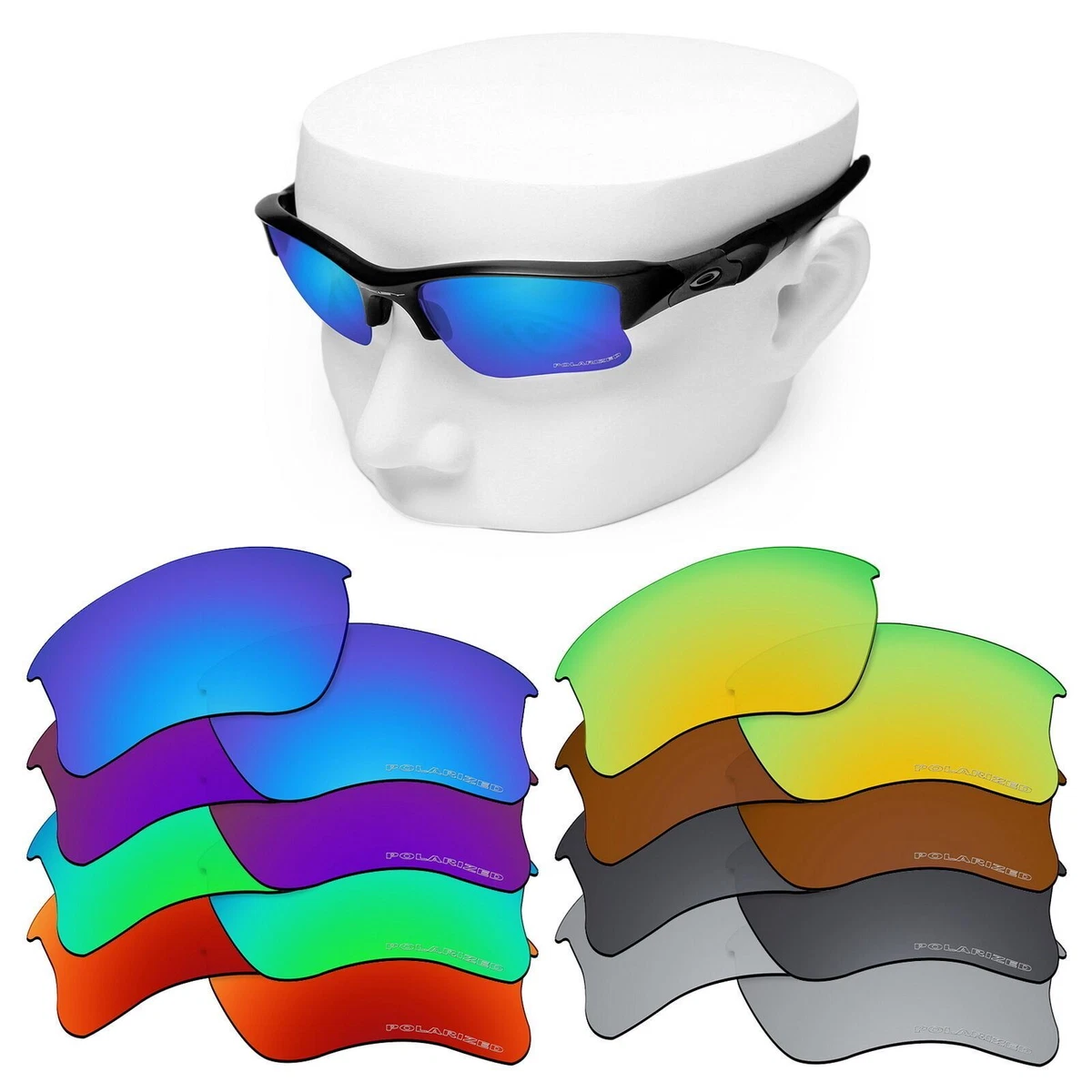 Max.Shield Etched POLARIZED Lenses for Oakley Flak Jacket XLJ