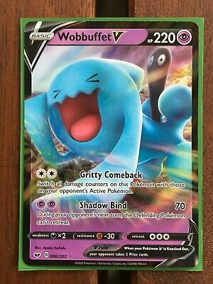 Pokemon Card - Sword & Shield 191/202 - WOBBUFFET V (Full Art) (ultra rare  holo) (Mint): : Sell TY Beanie Babies, Action Figures,  Barbies, Cards & Toys selling online