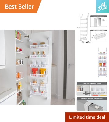Compact Multi-Room 6-Tier Over-the-Door Organizer - Space-Saving Pantry Storage