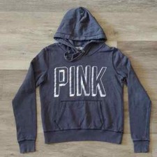PINK Victoria's Secret Grey Pullover Hoodie Sweatshirt Size M