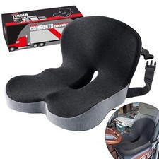 Mosxoed Memory Foam Seat Cushion with Adjustable Strap 19x18in for Truck Drivers