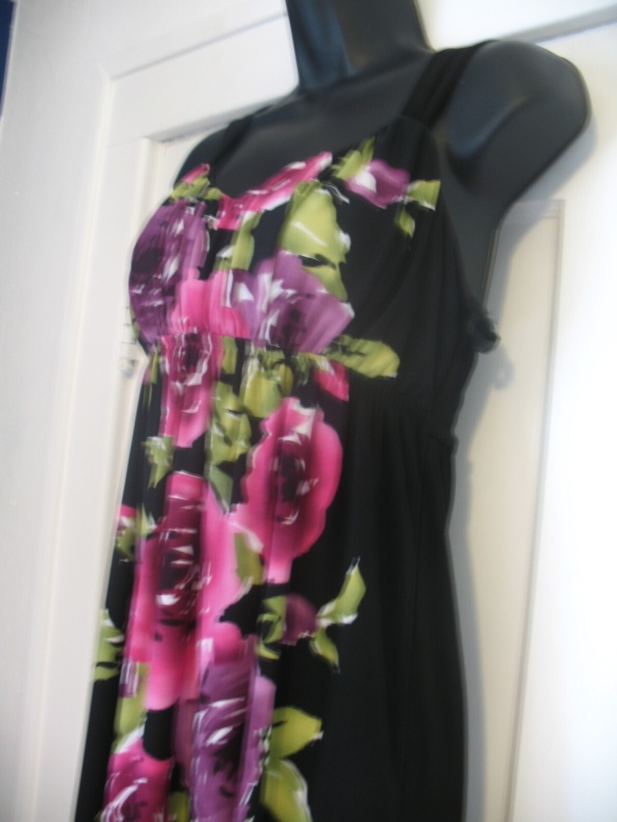 BCX Black/Magenta/Green Retro Dress Size M | eBay