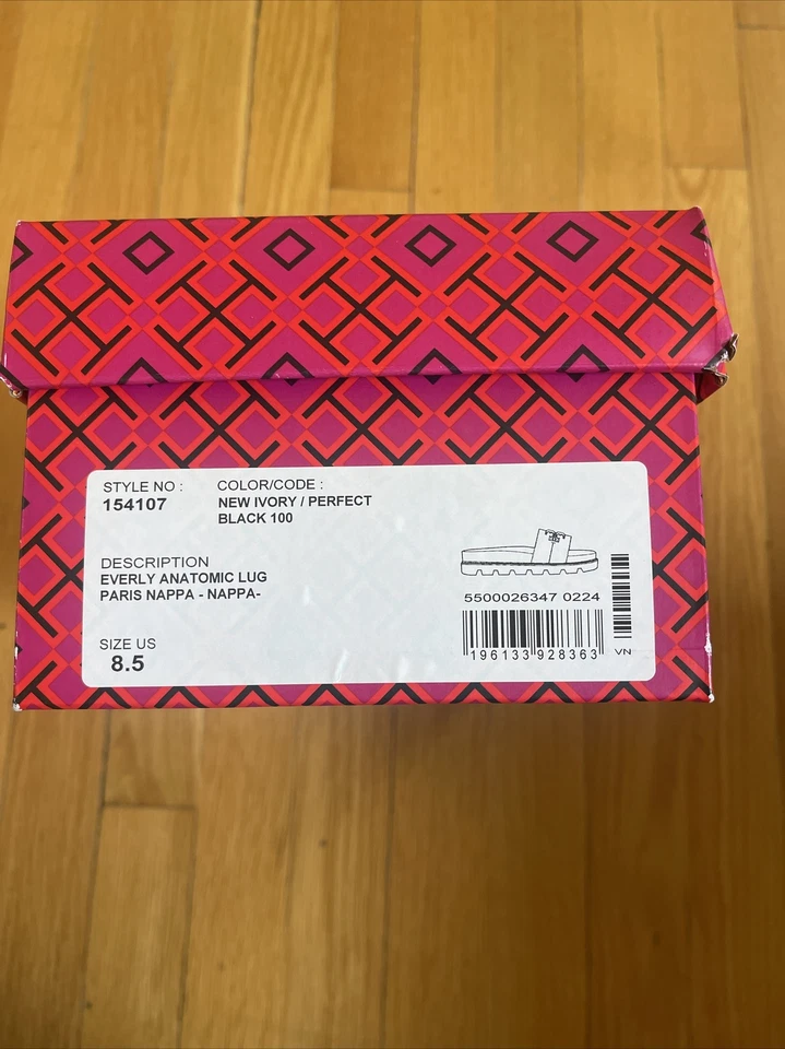 Auténtica caja de regalo de zapatos rosa vacío Tory Burch con pañuelo, 12,5 x 6,5 x 4,5", preowne Foto 4 de 4