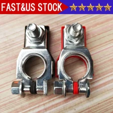 2 Car Battery Terminal Connector Top Post Positive Negative Heavy Duty Universal