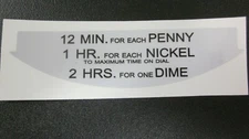 Replacement DECAL for your Duncan Parking Meter RATE PLATE. High Quality NEW!  