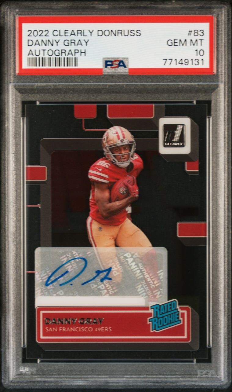 Danny Gray Panini Clearly Donruss #83 Autograph