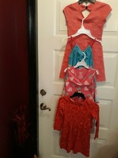 Carters Girls HEART Dress Set of 4 Pink, Red, Blue Multi Colored Size 6/6X