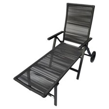 Rollliege Gartenliege Rope Seil  Sonnenliege Relaxliege Liege Gartenmöbel grau