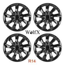 14" 4PCS Black Wheel Covers Snap On Hub Caps For Chevrolet Cruze Sonic Spark R14