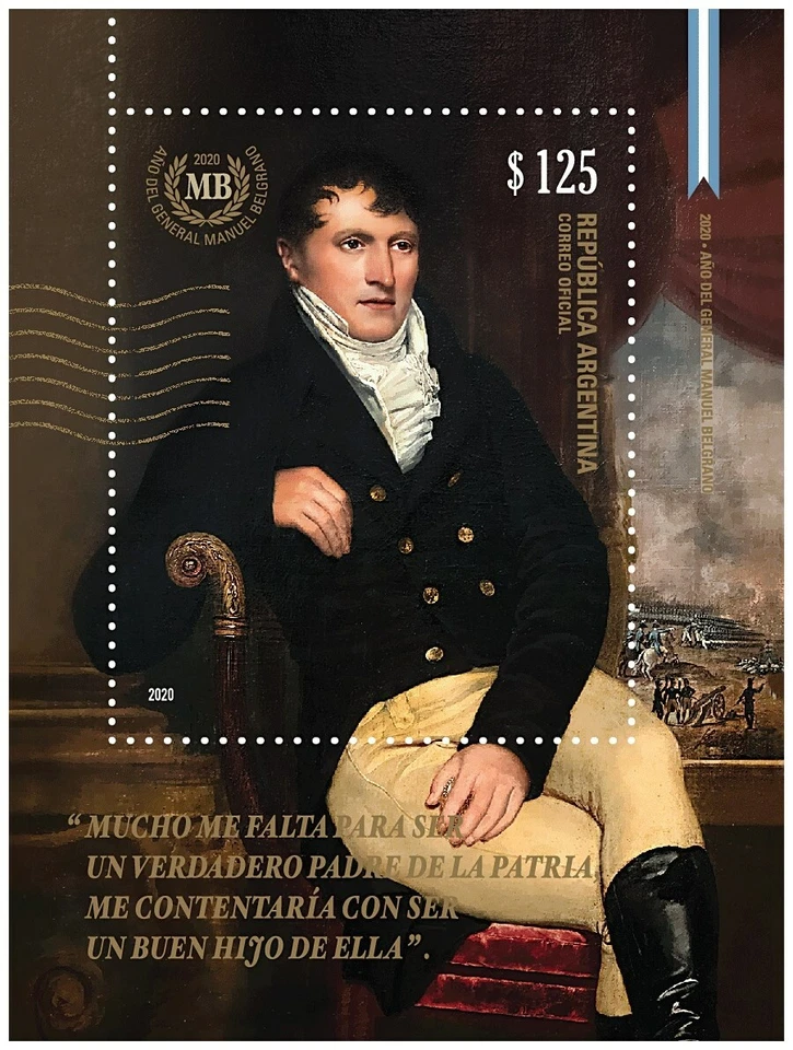 ARGENTINA-2020-GENERAL MANUEL BELGRANO´S YEAR- BLOCK  MNH + FDC  - Image 2 of 2