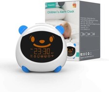 Kids' Alarm Clock Smart Sleep Trainer with Night Light and Sounds, Blue, Remote