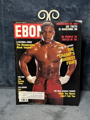 Vintage Ebony Magazine Mike Tyson Robin Givens Dr. King Charlie Parker Jan 1989