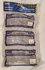 Lot of 3 North Safety Glasses Clear Single Lens Wraparound Frame 90S 
