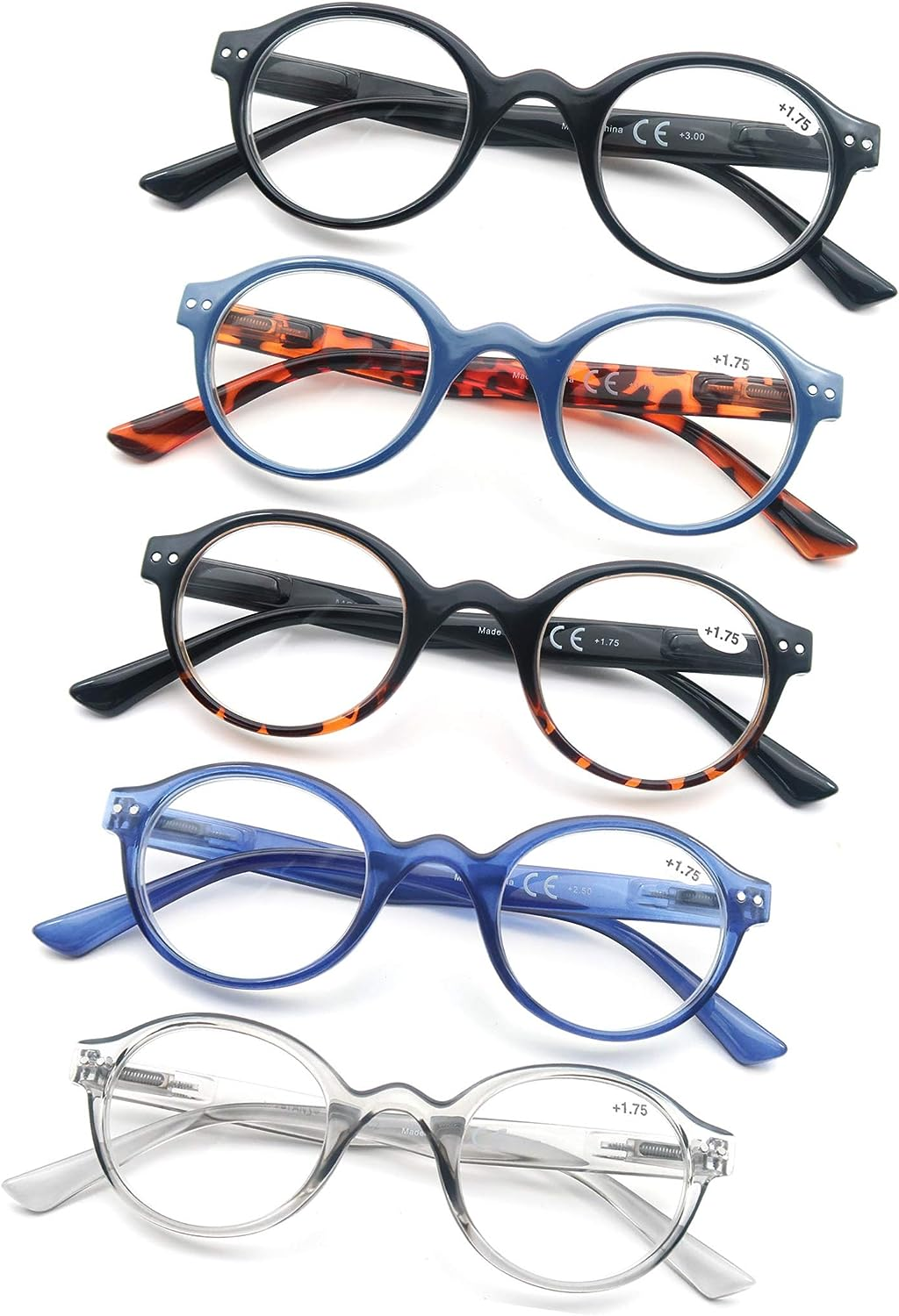 Reading Glasses Women Men Classic round Readers +1.50 Circular Cheaters Glasses-image