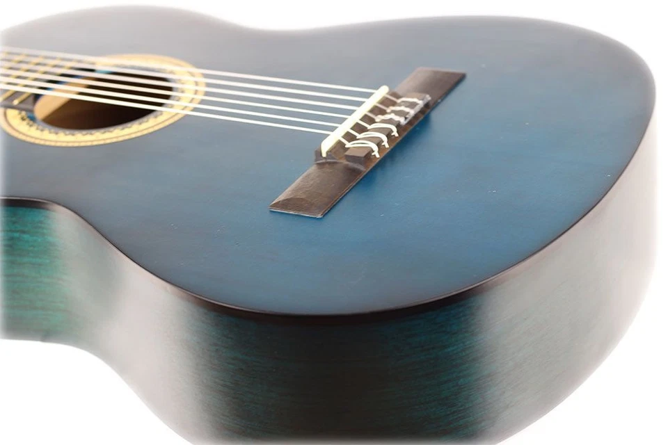 Chitarra Classica 3/4 ridotta Valencia  mogano blu trasparente VC203TBU - Immagine 4 di 4