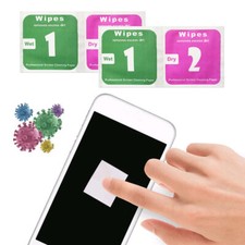 2Pcs Camera Lens Screen Cleaning Wet Wipes Dry Cloth LCD Phone Dust Removal .