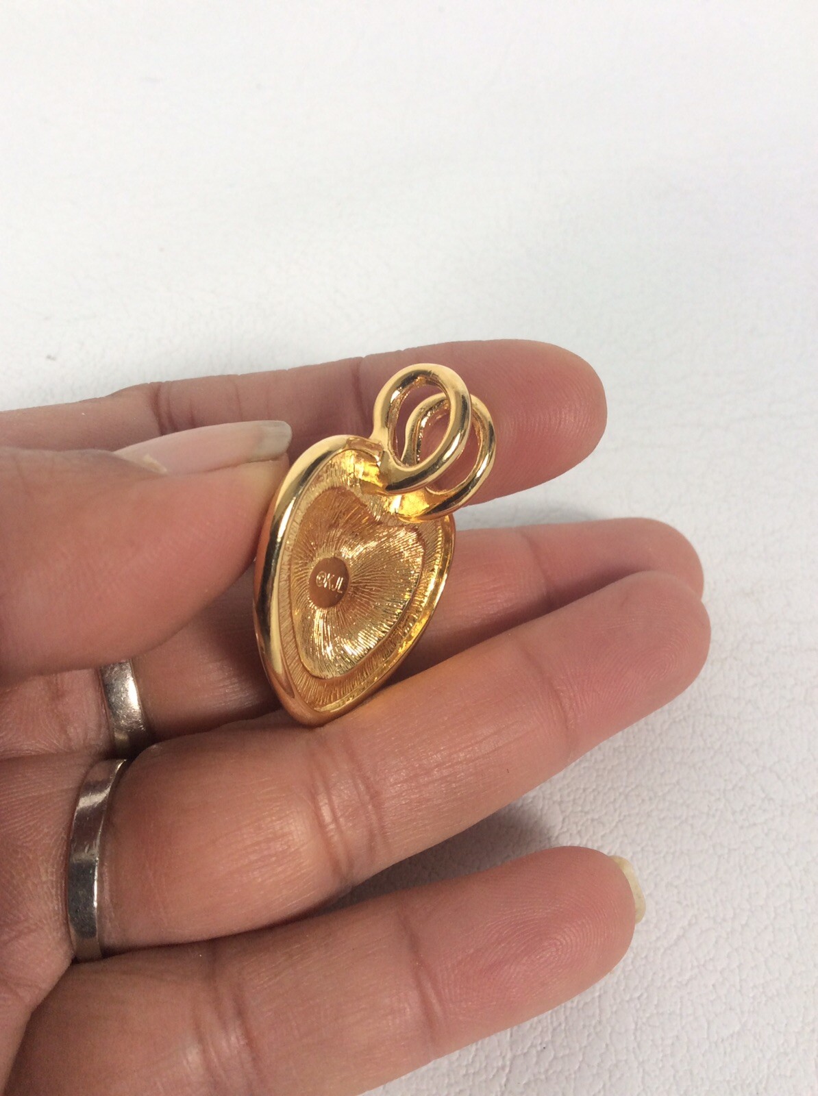 Vtg  KJL Kenneth Jay Lane heart Gripoix crystal C… - image 5