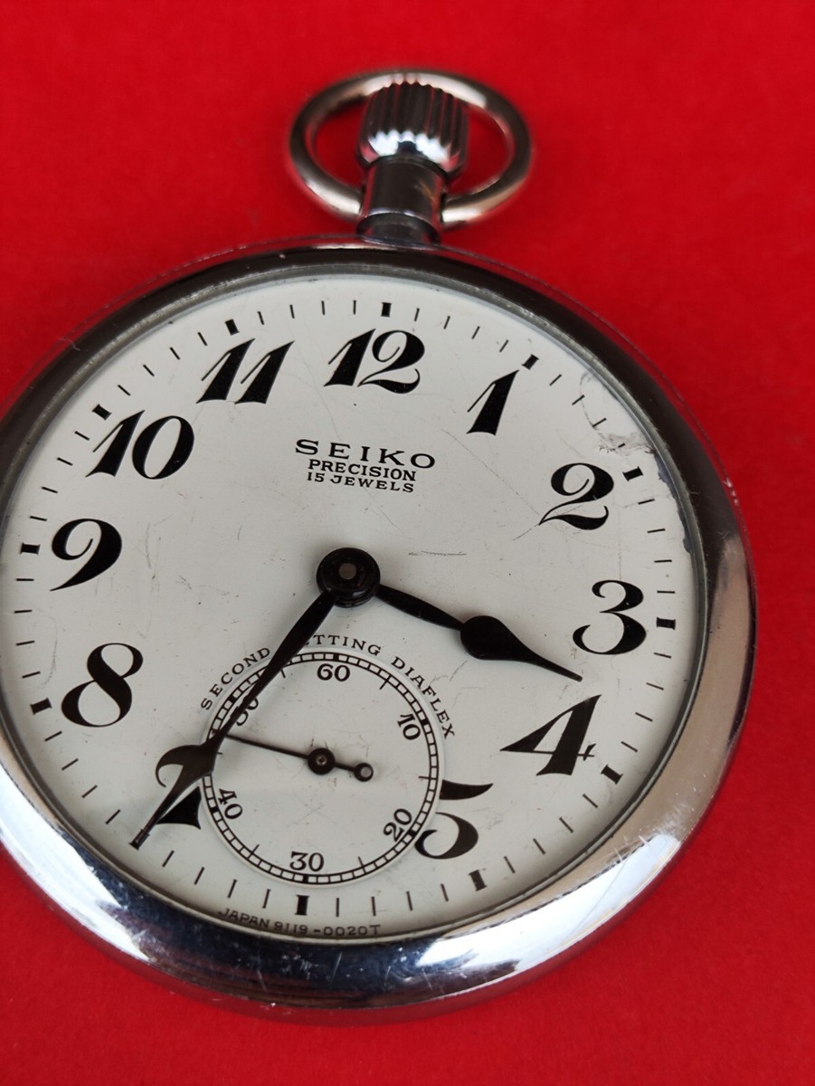 SEIKO PRECISION Railroad Watch 91-0020 15 Jewels 50mm Japan Pocket