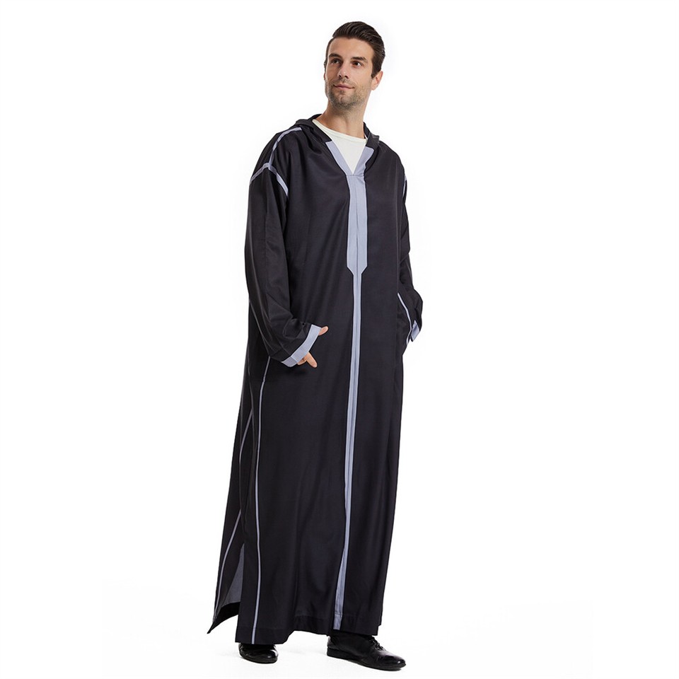 Moroccan Hooded Thobe Thobes Hood Hoodie Mens Arab Saudi Robe Dishdash ...
