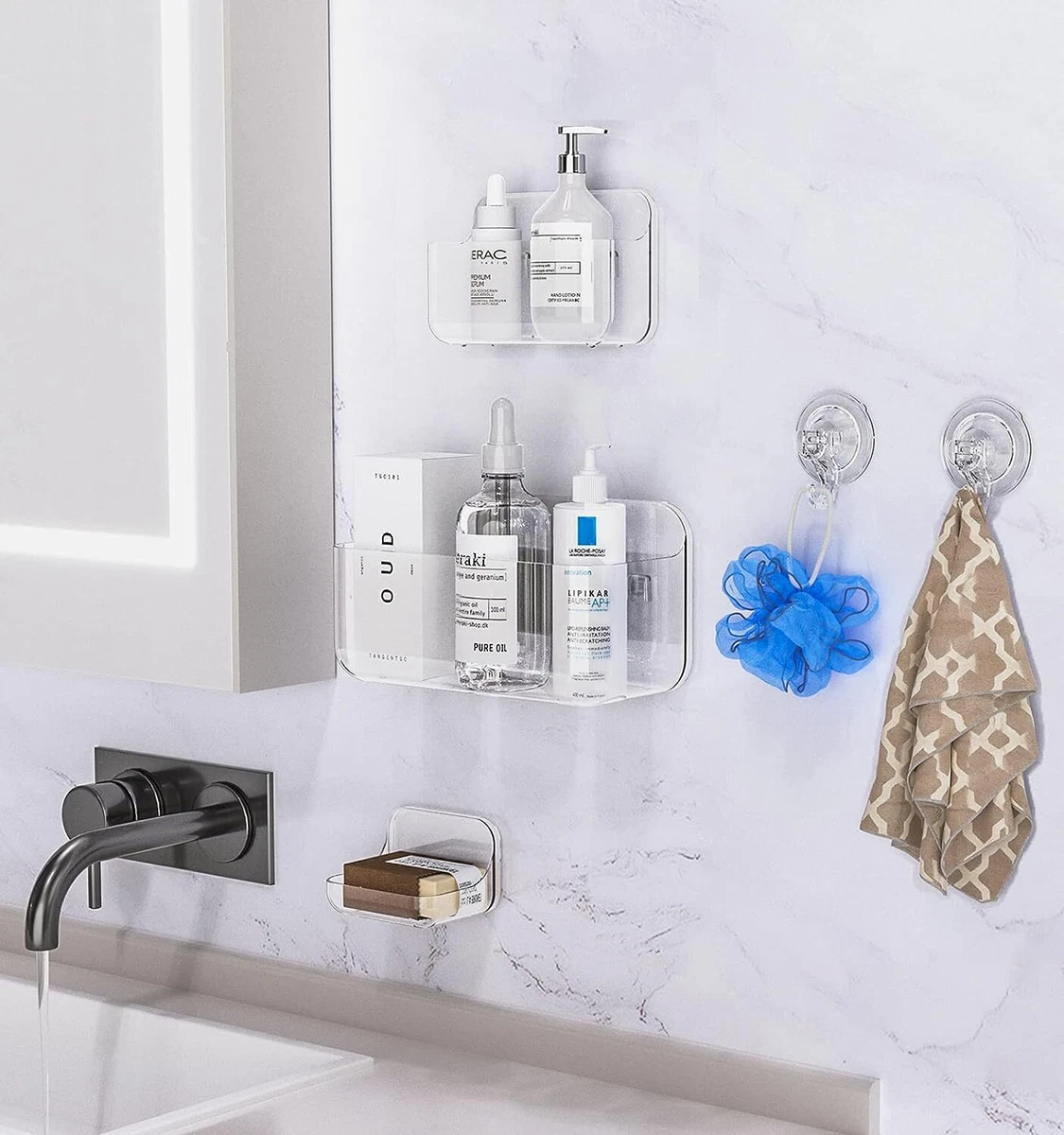  Acrylic Bathroom Shelf Organizer Over The Faucet