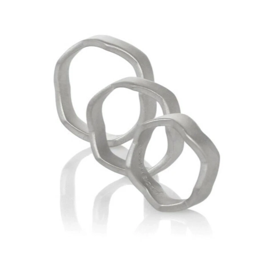Juego de 3 anillos en zigzag chapados en plata Eddie Borgo 270329 para mujer Foto 3 de 3