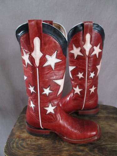 leather patriot western cowboy boots 6B 