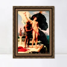 Framed Canvas Giclee Print Daedalus and Icarus by Frederick Leighton Home Decor