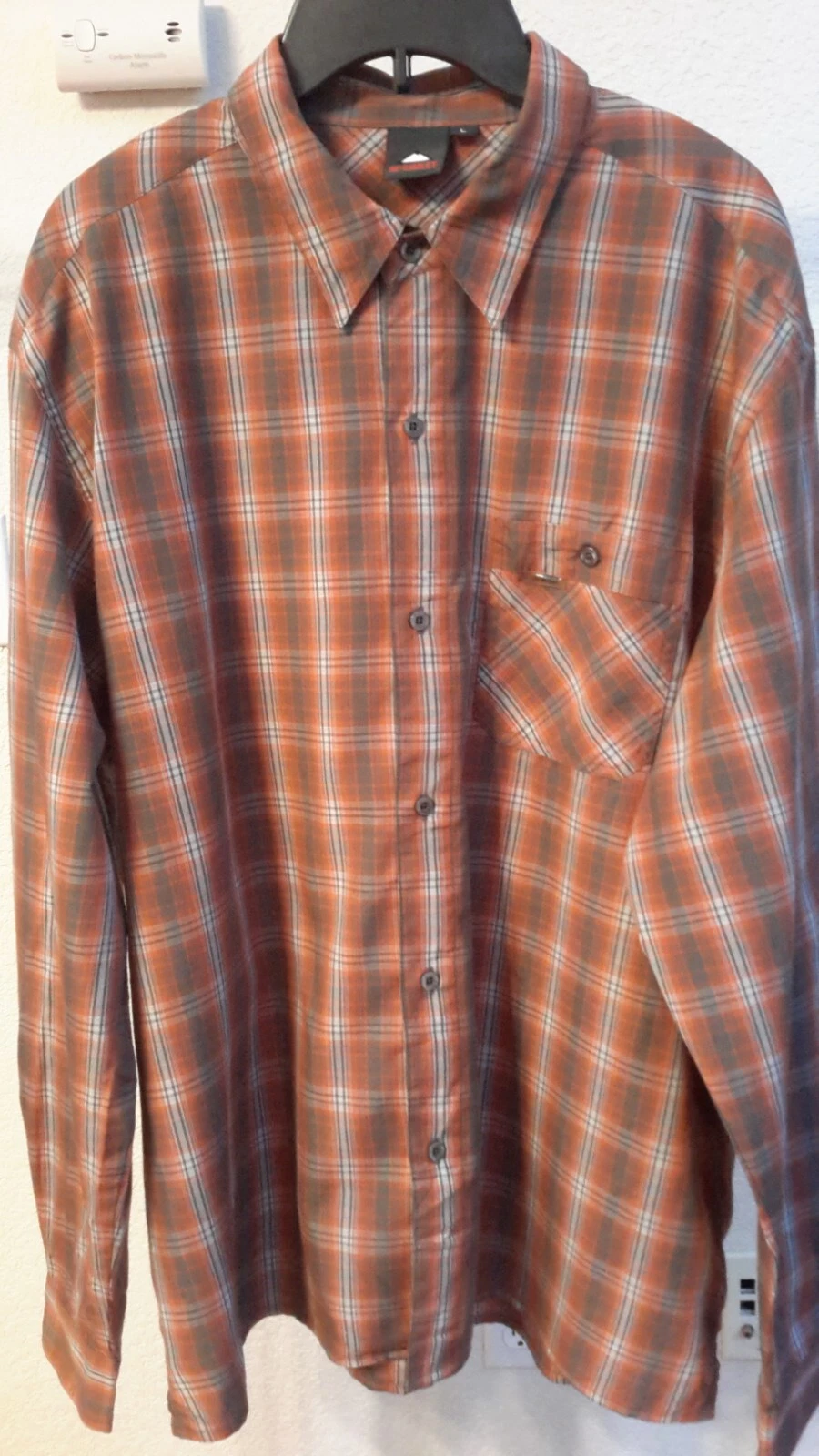 McKinley Sun Protection Men L Long Sleeve Shirt Button Up Hiking Outdoor EUC