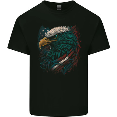 T-Shirt künstlerischer amerikanischer Weißkopfseeadler in Sternen & Streifen Kinder