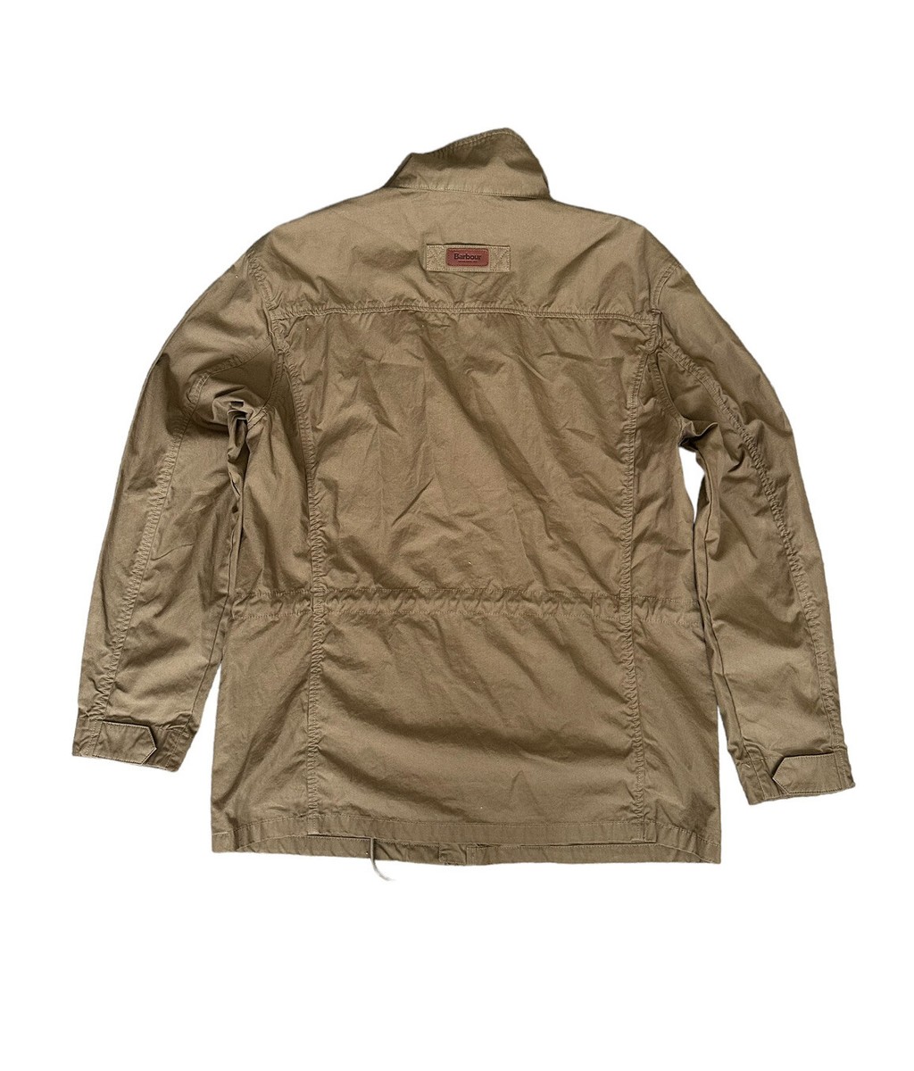 Barbour Peterkin Casual Stone Brown Tan Button Zip Jacket