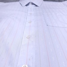 Vtg Arrow Shirt XL 17 White Color Stripe Button Up Rockabilly 80s Made USA Thin