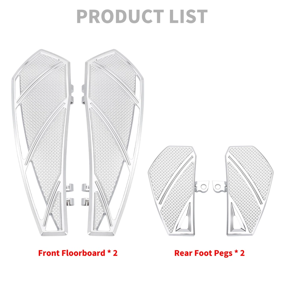 Chrome Floorboards Driver Footboards Passenger Foot Peg For Harley Street Glide - Изображение 2 из 4