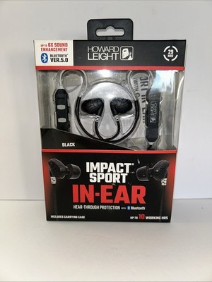 Howard Leight Impact Sport In-Ear Headphones w/Bluetooth - Black 10 hrs Open Box