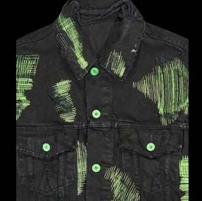 Vlone x Endless Denim Destressed Jacket L 