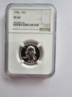 SILVER 1956 PF69 NGC WASHINGTON QUARTER GRADED 25C P MINT 90% AG COIN