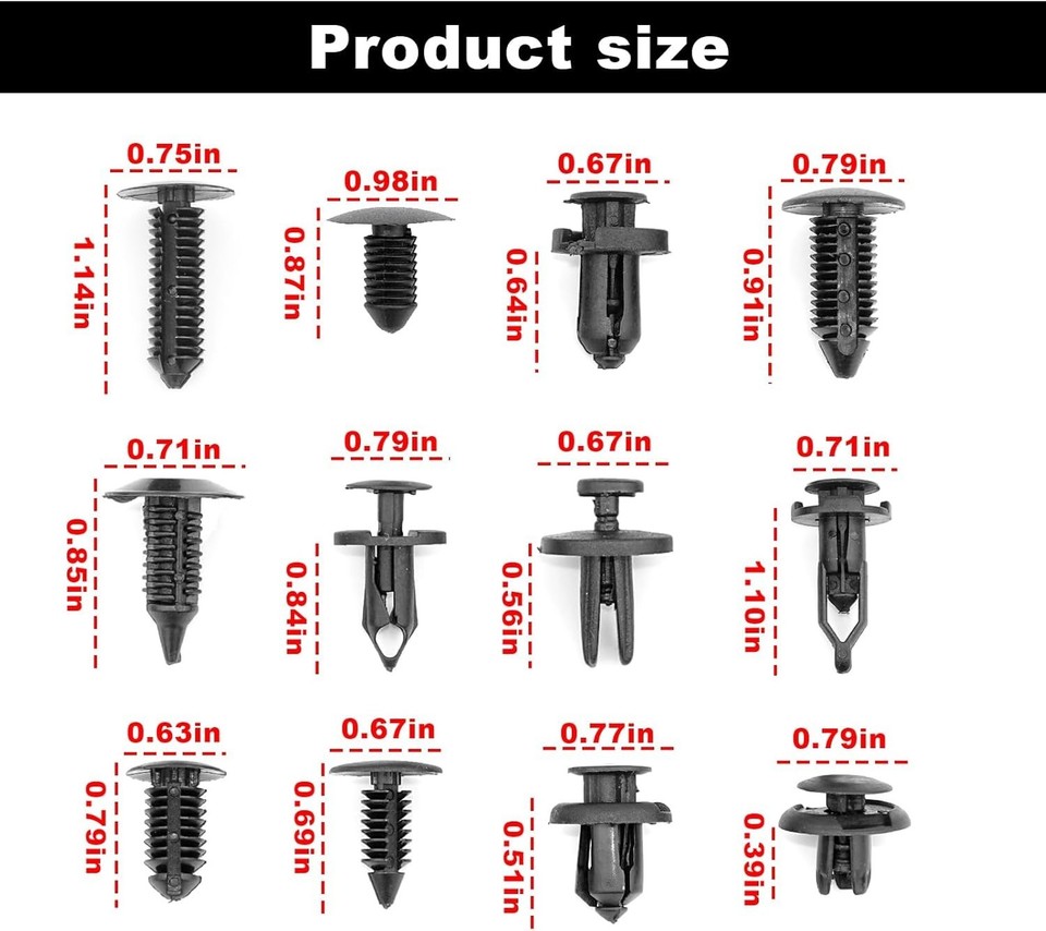 240pcs Car Plastic Push Pin Rivet Fasteners, Car Retainer Clips Plastic ...