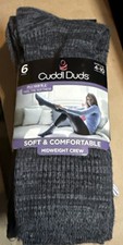 Cuddl Duds Women' Super Soft Midweight Crew Socks 6 Pair Size 4-10 NEW w/Tags